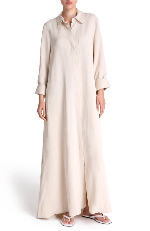 Twp Jennys Striped Maxi Shirtdress In Bone