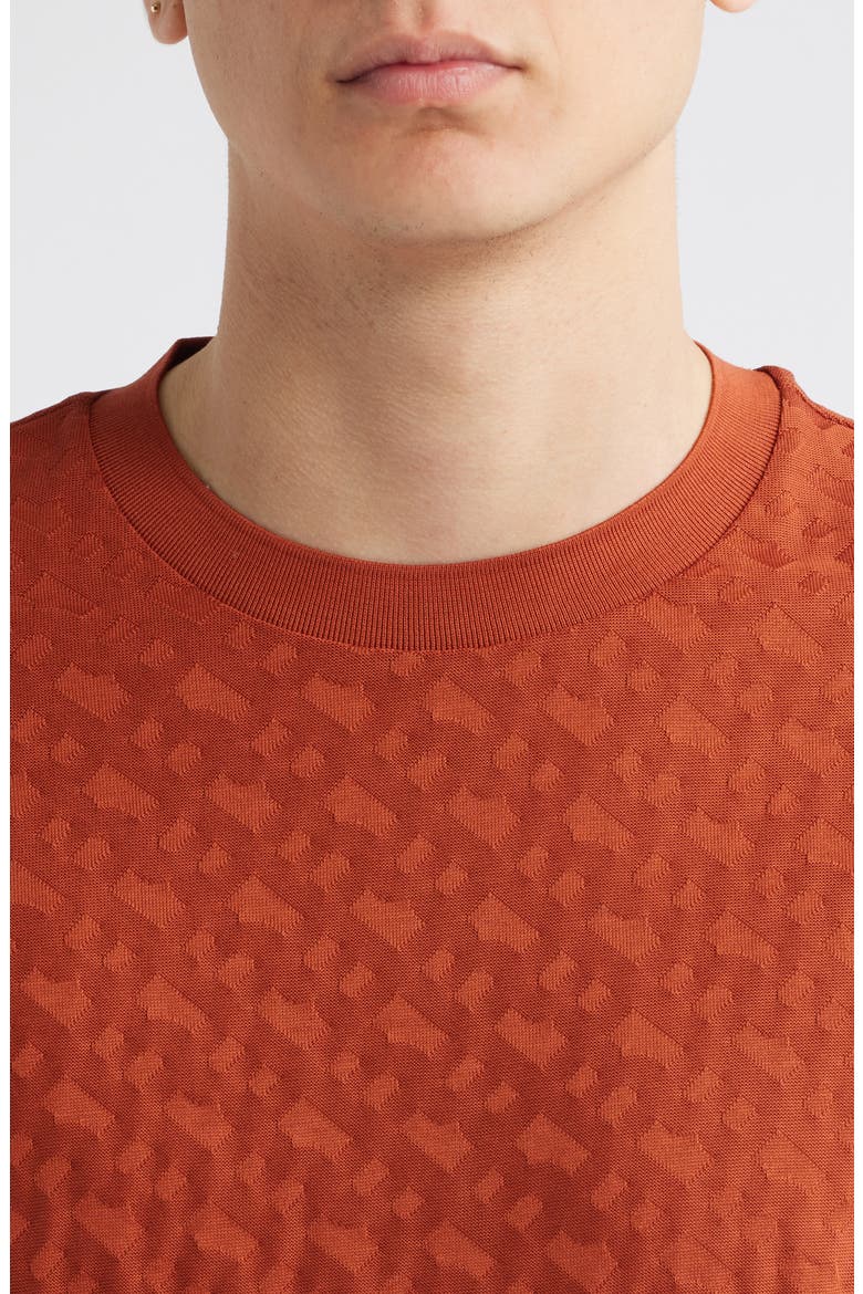 Thompson Logo Jacquard Cotton T-Shirt, Alternate, color, DARK ORANGE
