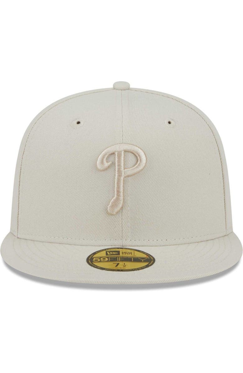 New Era Men's New Era Khaki Philadelphia Phillies Tonal 59FIFTY Fitted Hat, Alternate, color, 