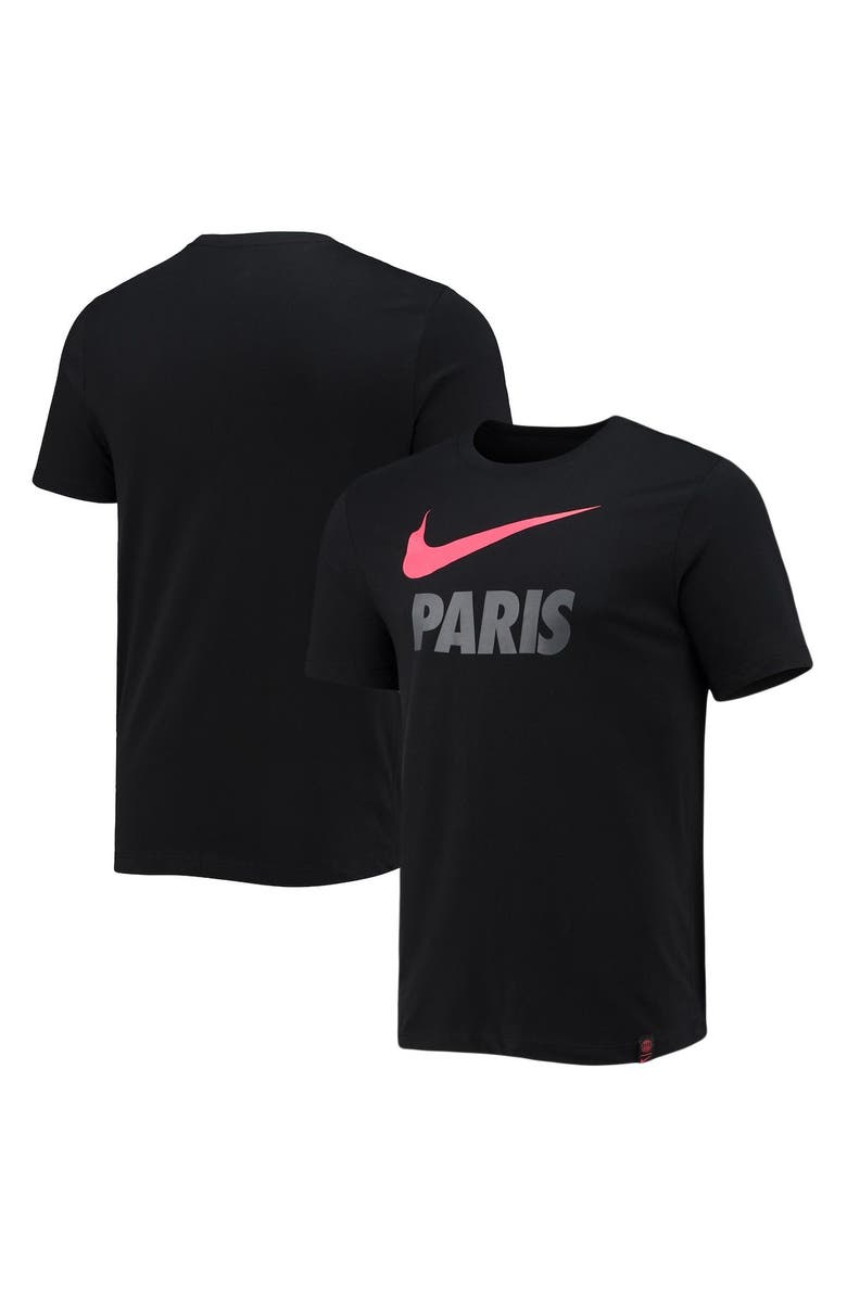 Nike Men's Nike Black Paris Saint-Germain Logo Swoosh Club T-Shirt, Main, color, 