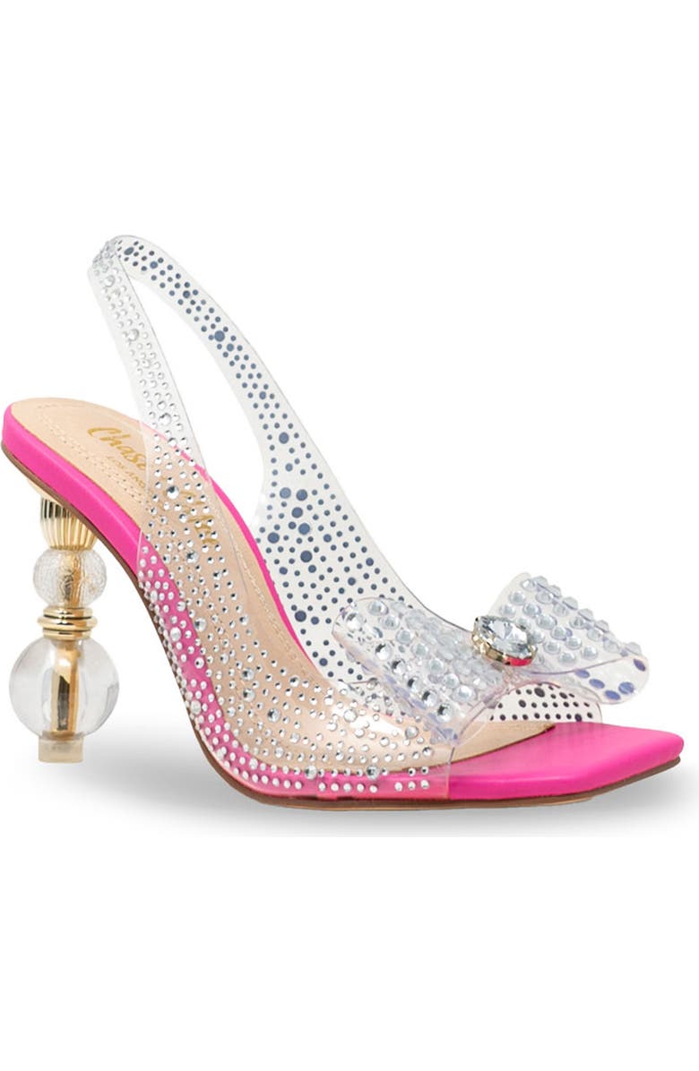 CHASE AND CHLOE Gypsy Crystal Embellished Slingback Sandal, Main, color, Fuchsia