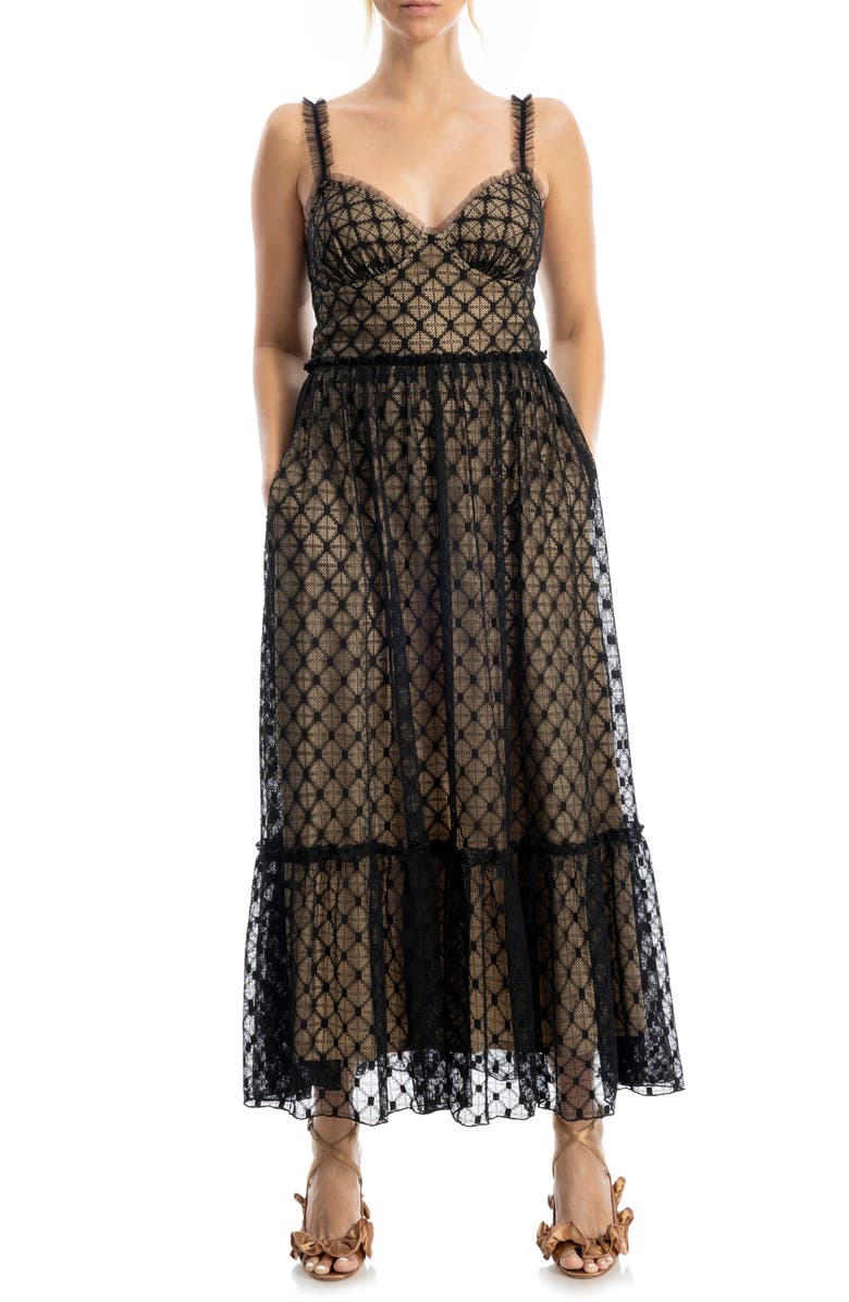 MAX STUDIO Lace Midi Dress, Alternate, color, Black