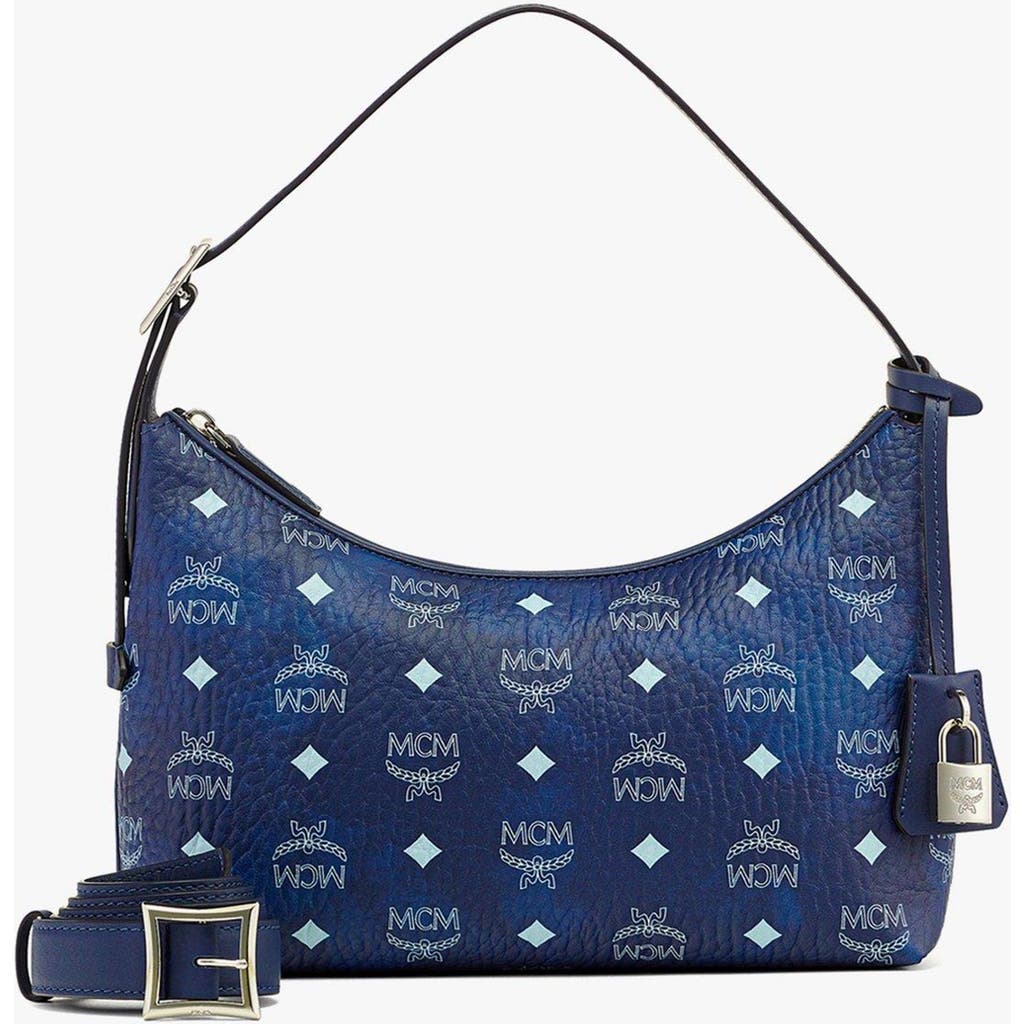 Mcm 'aren Hobo' Small Shoulder Bag In Blue