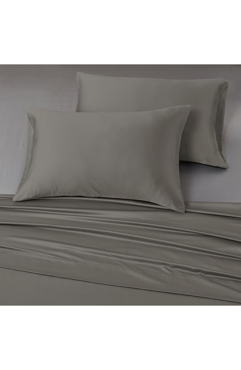 Modern Threads Solid Satin Deep Pocket 6-Piece Sheet Set, Alternate, color, Charcoal Grey