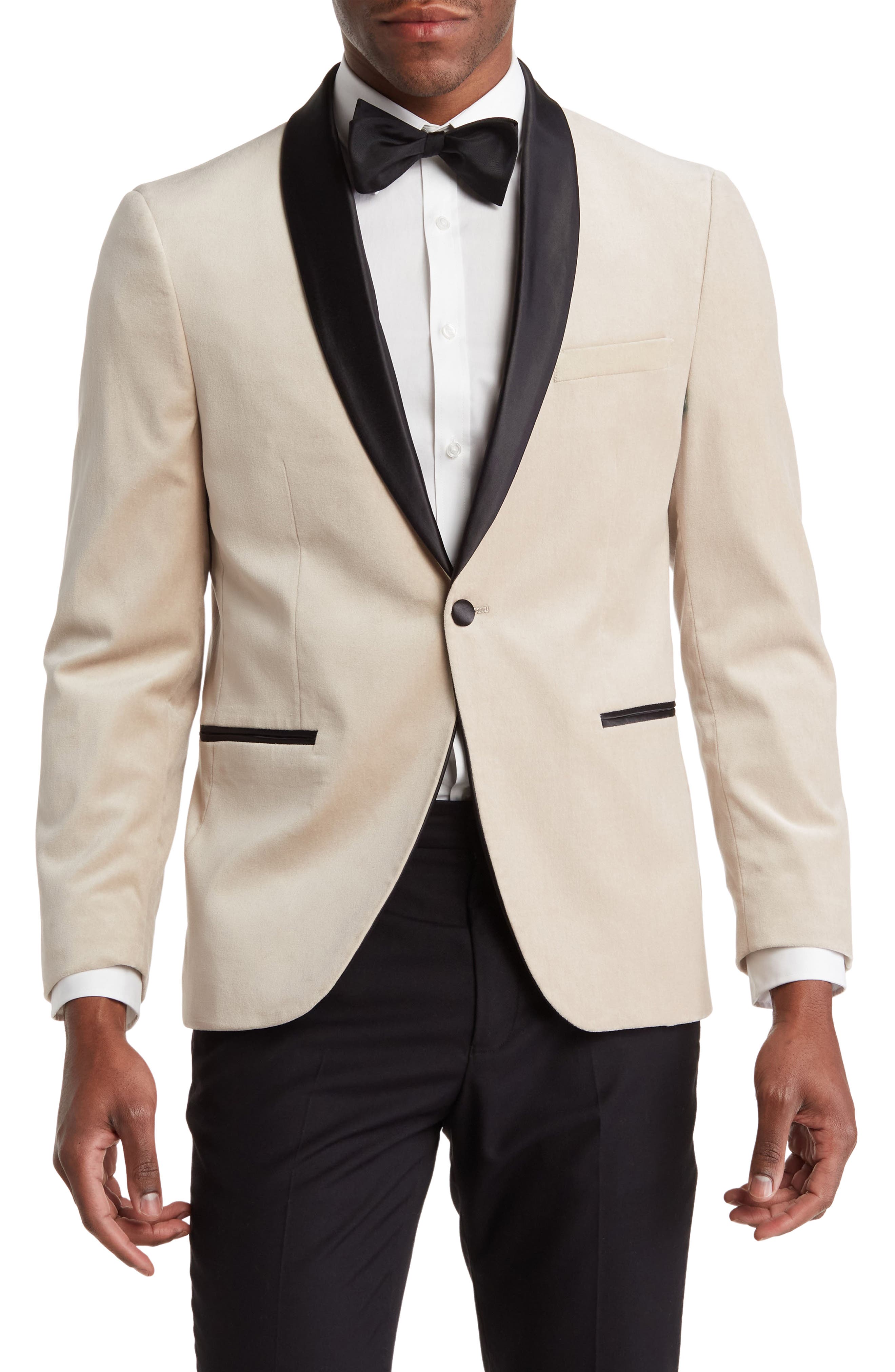 SAVILE ROW CO Satin Lapel Velvet Blazer