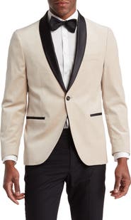 SAVILE ROW CO Satin Lapel Velvet Blazer