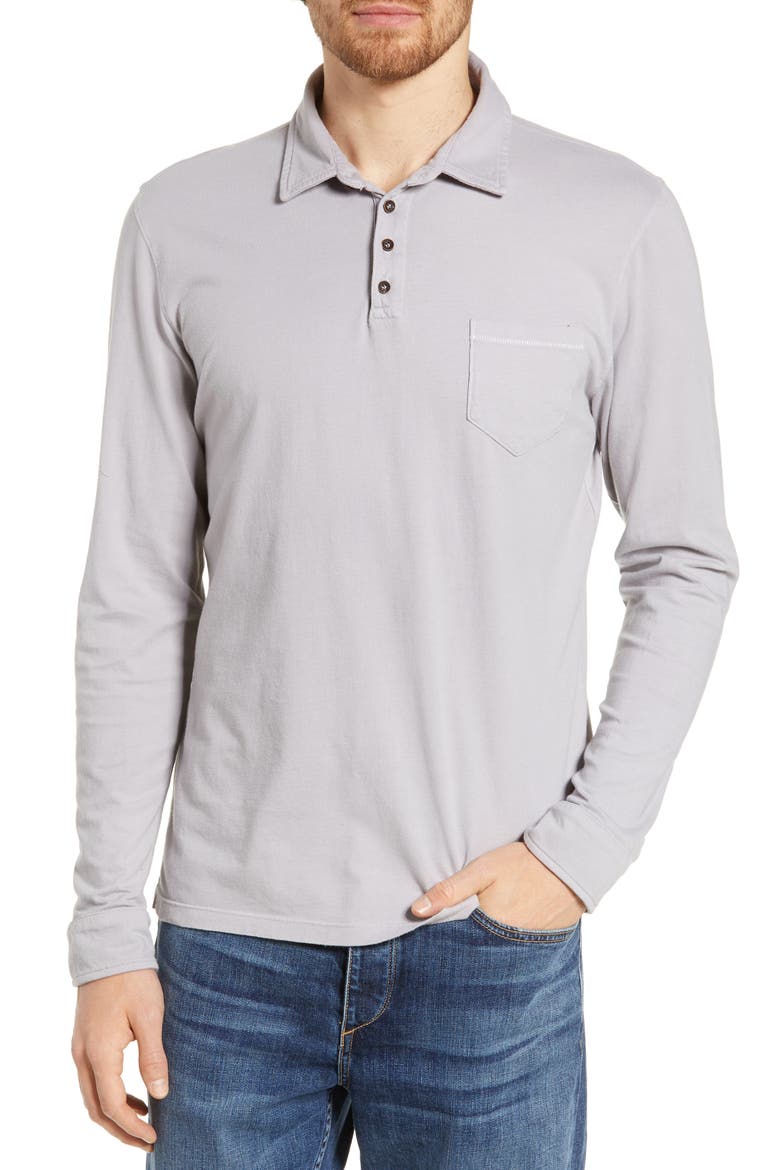 Long Sleeve Jersey Polo, Main, color, CHROME