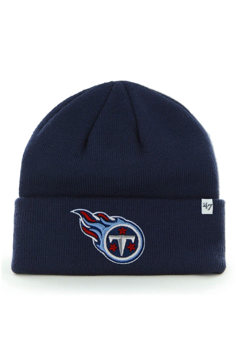 Men's '47 Navy Tennessee Titans Primary Basic Cuffed Knit Hat, Main, color, Navy