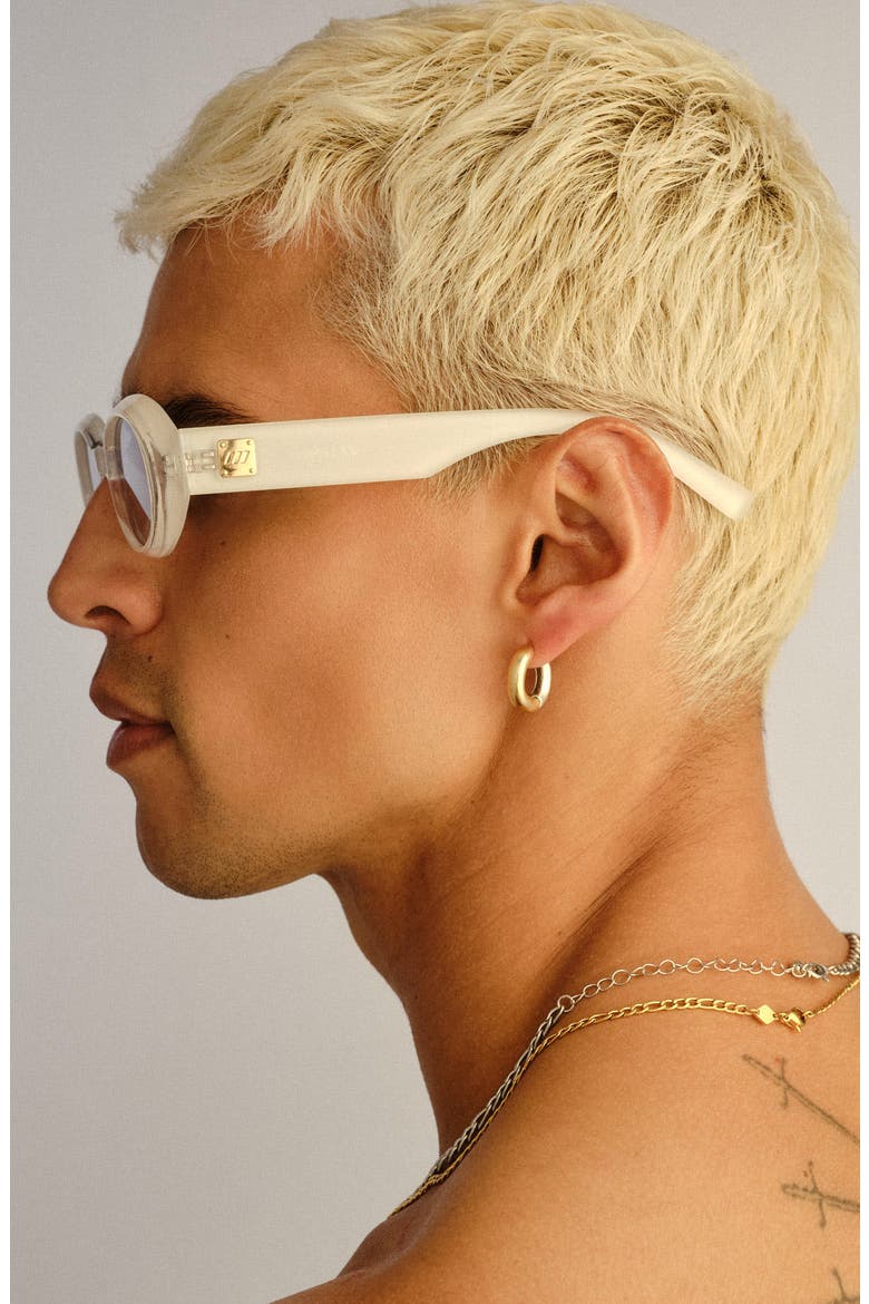 Work It 53mm Oval Sunglasses, Alternate, color, VANILLA PEARL / SMOKE TINT