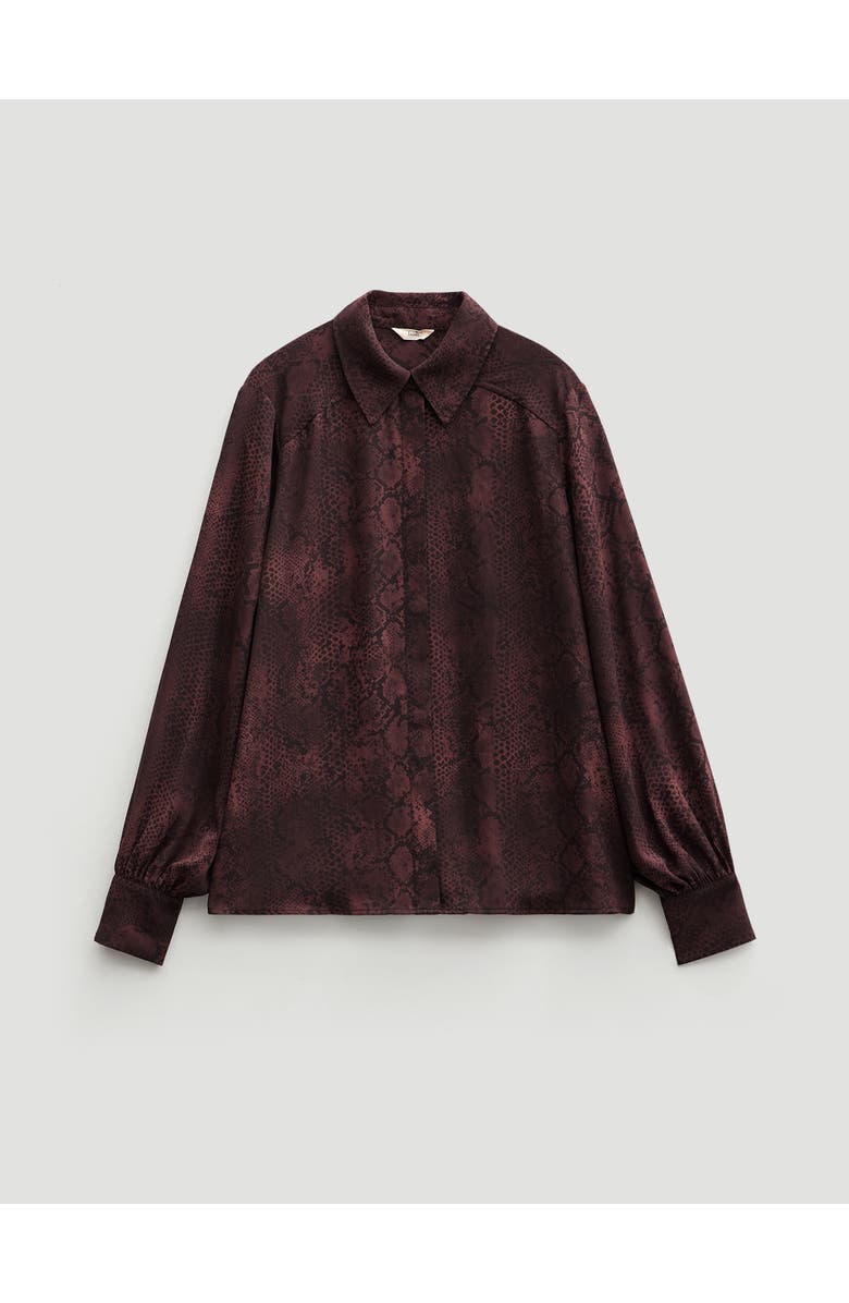 Hush Chiffon Printed Long Sleeve Shirt, Alternate, color, Snake Print Brown