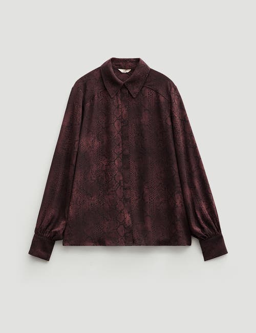 Hush Chiffon Printed Long Sleeve Shirt In Brown