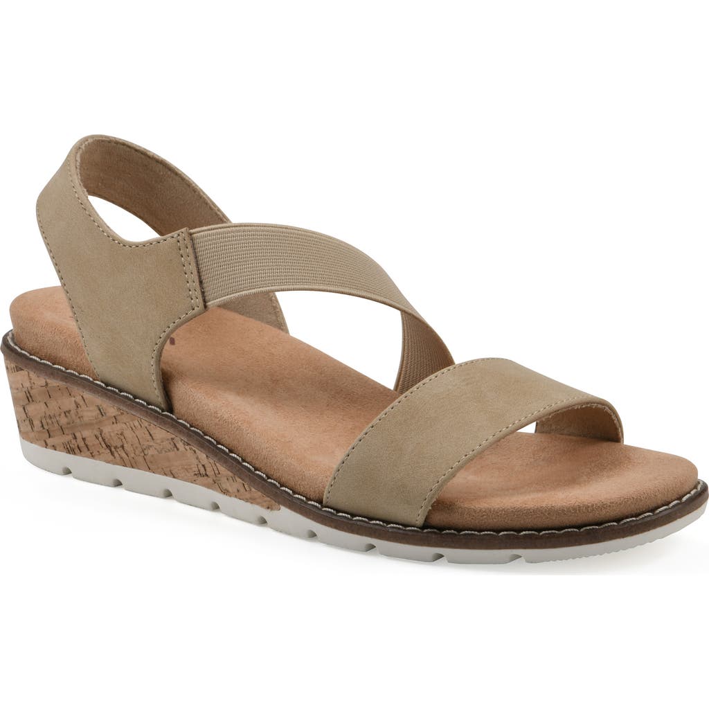 Cliffs By White Mountain Tinnley Wedge Sandal In Natural Nubuck