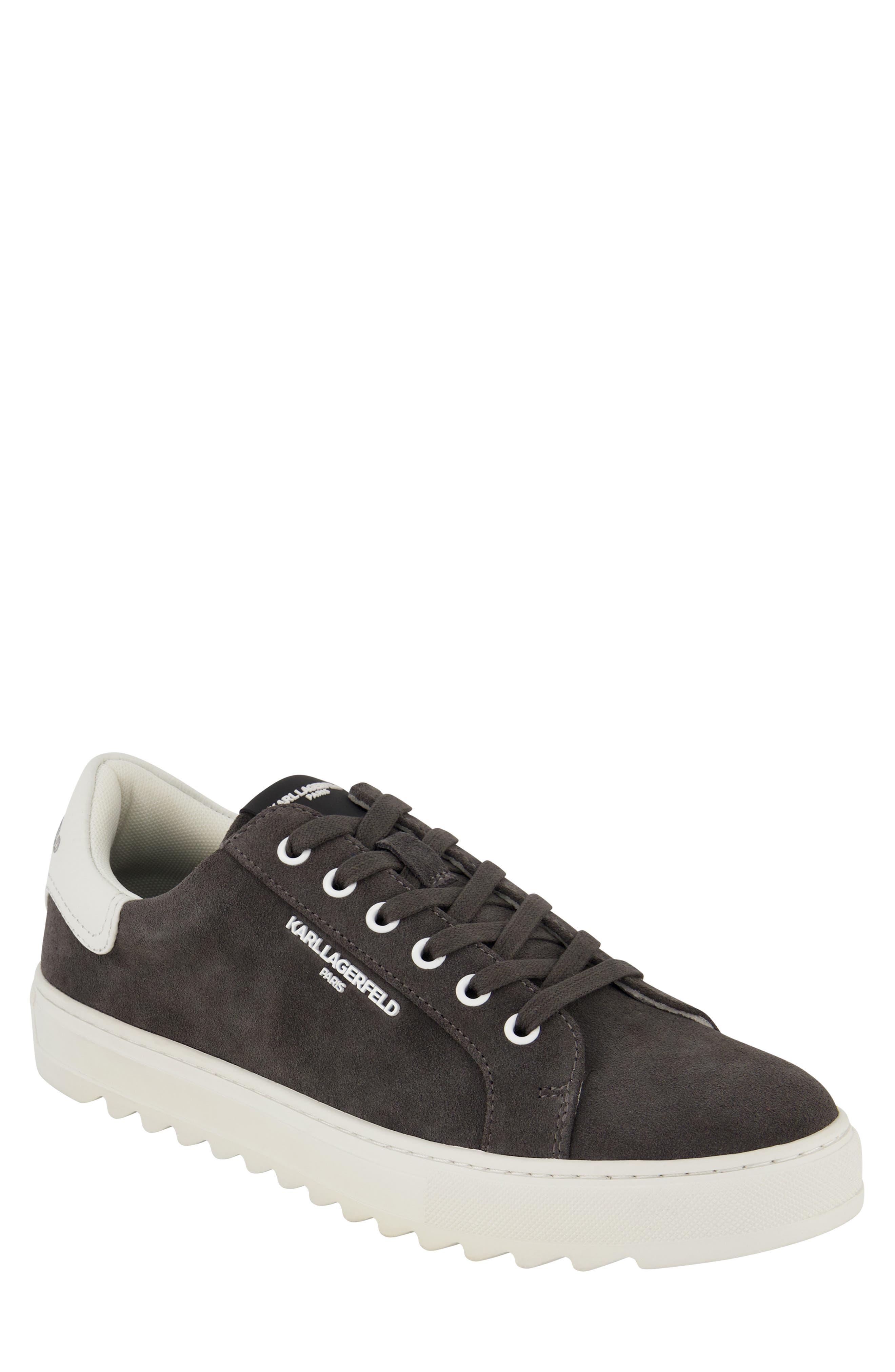 KARL LAGERFELD PARIS Plain Toe Suede Sneaker, Main, color, 
