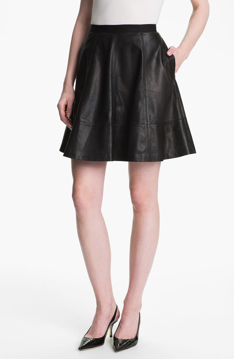 Miss Wu Leather Circle Skirt, Main, color, 