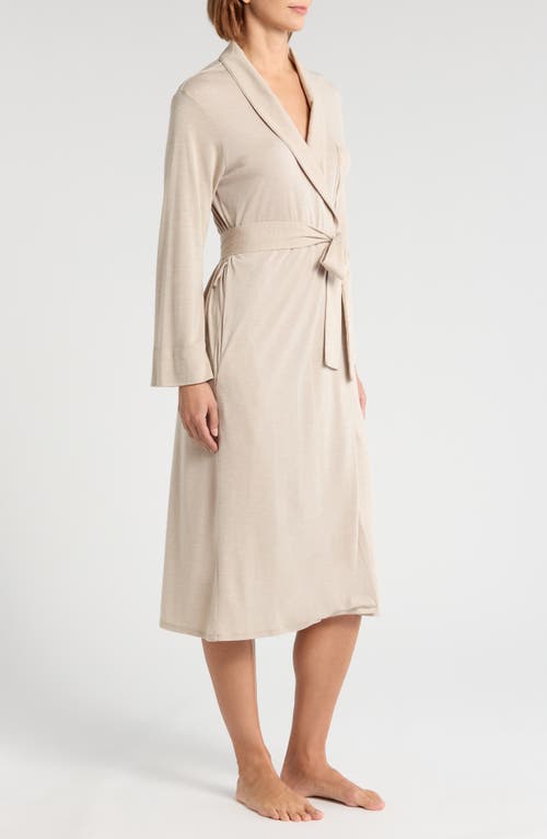 Natori Embroidered Shangri-la Robe In Heather Cashmere