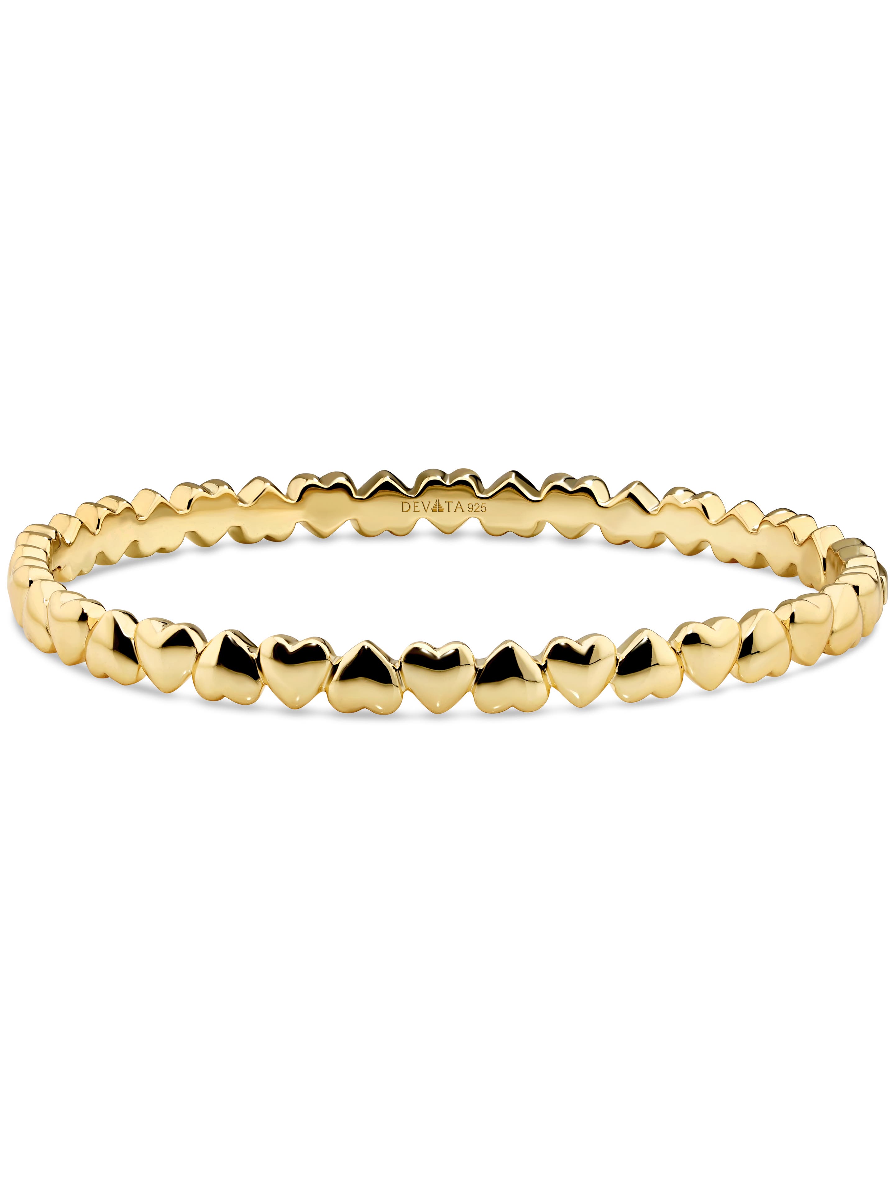 Devata Sweet Heart Eternity Bangle Bracelet In Gold