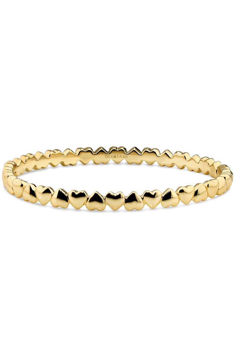 DEVATA Sweet Heart Eternity Bangle Bracelet in Gold Plated Sterling Silver, Main, color, Yellow Gold