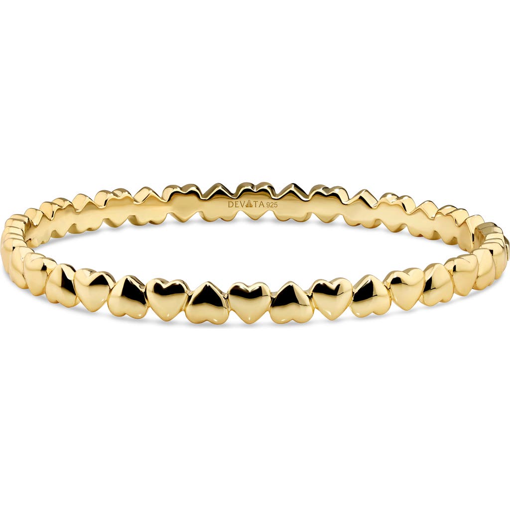 Devata Sweet Heart Eternity Bangle Bracelet In Gold