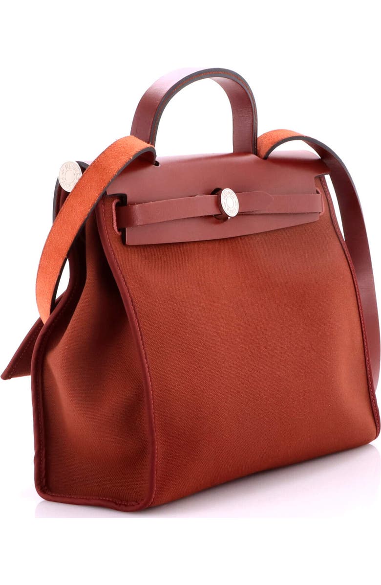 Pre-Owned Hermes Herbag Zip Leather and Toile 31, Alternate, color, Rouge H