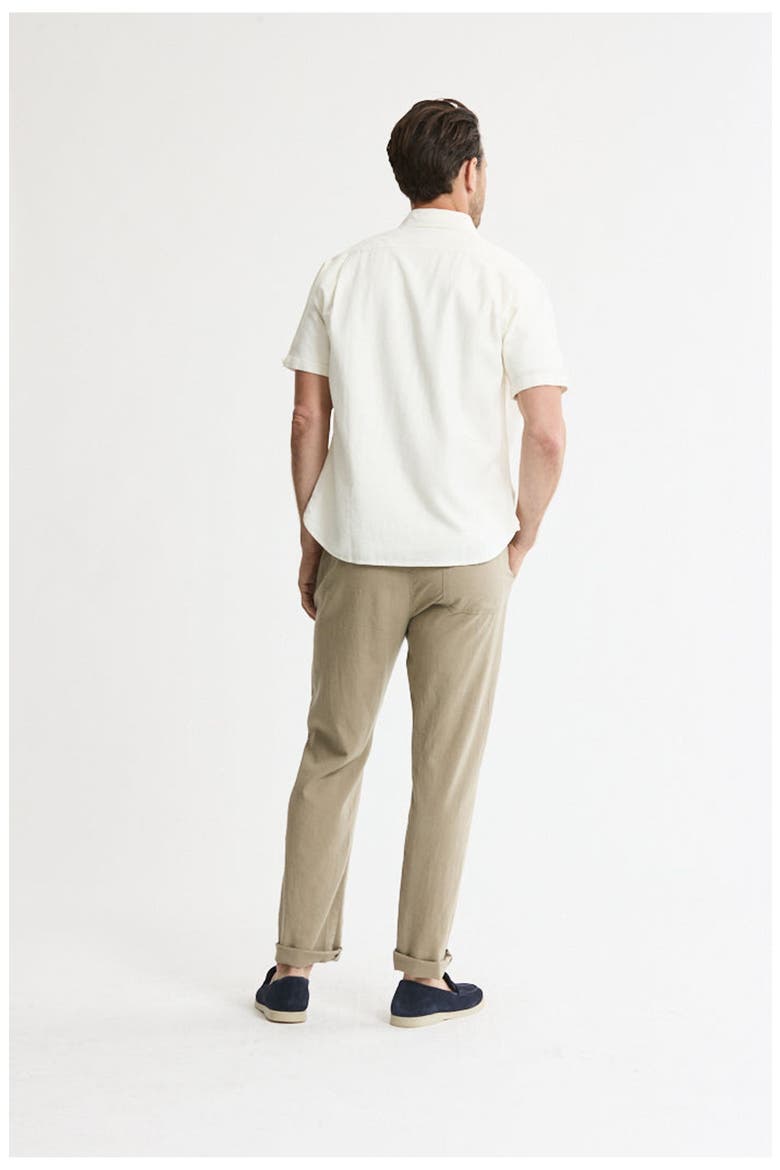 Linen Blend Short Sleeve Shirt, Alternate, color, White