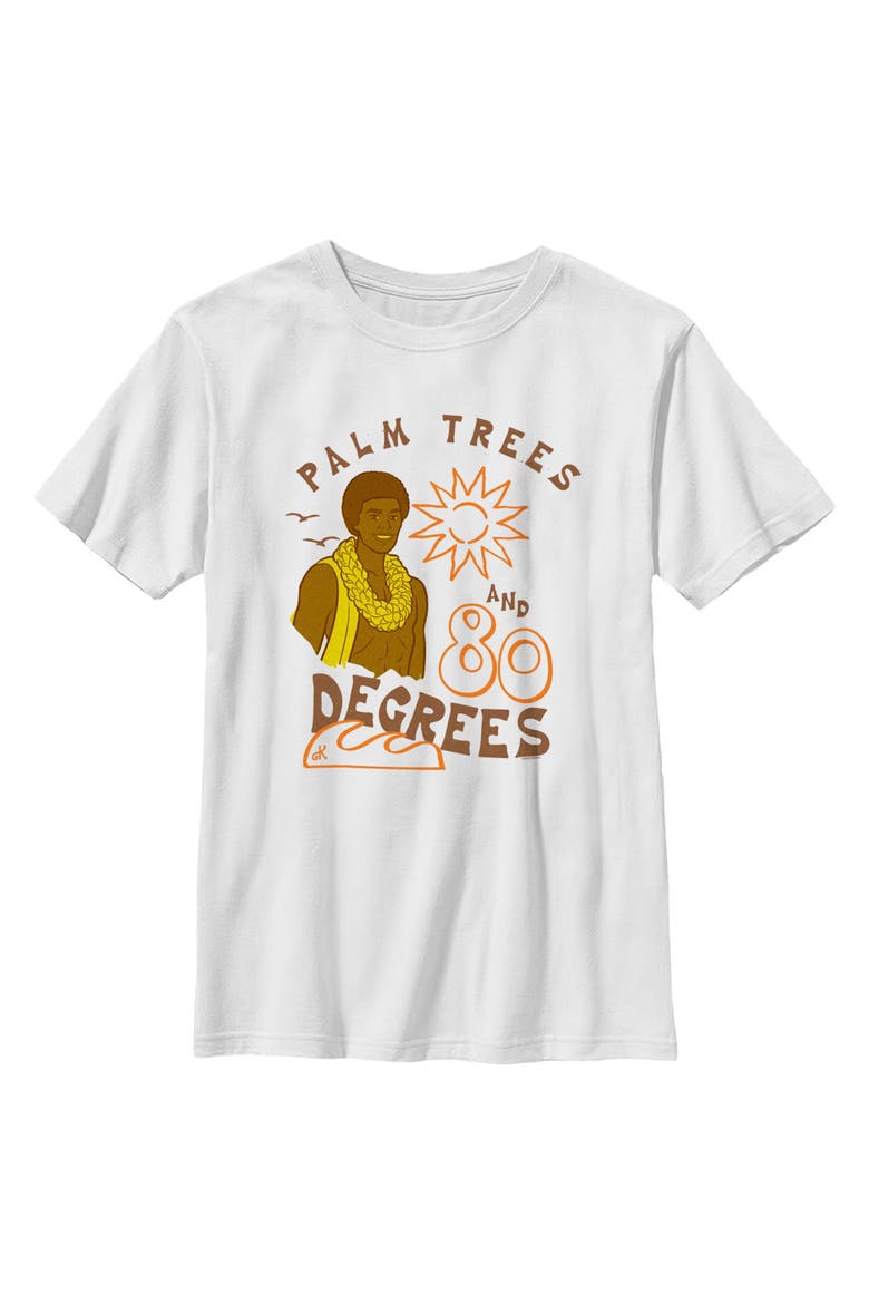 Boys' Ken Palm Trees and 80 Degrees T-Shirt, Main, color, White