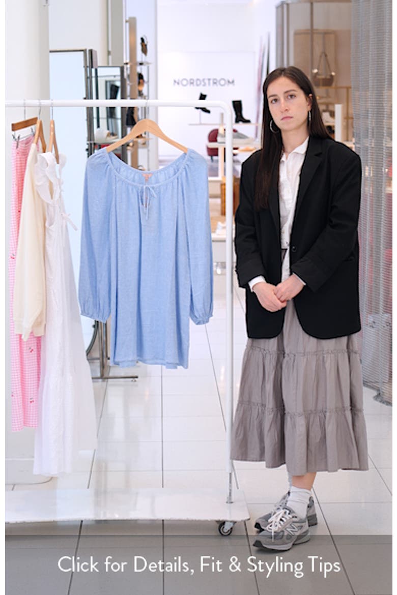 Linen Blend Long Sleeve Nightgown video
