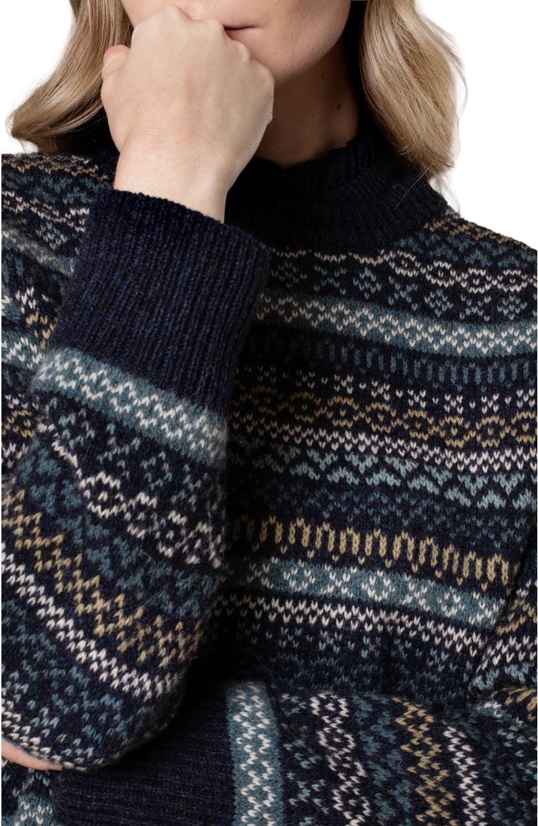 Celtic & Co. Traditional Fair Isle Sweater, Alternate, color, Navy