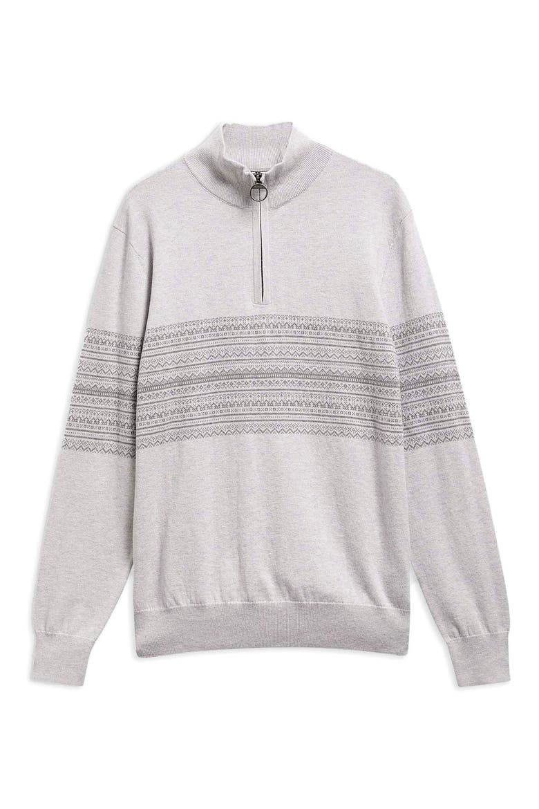 Millwood Fair Isle Half Zip Sweater, Alternate, color, GREY MARL