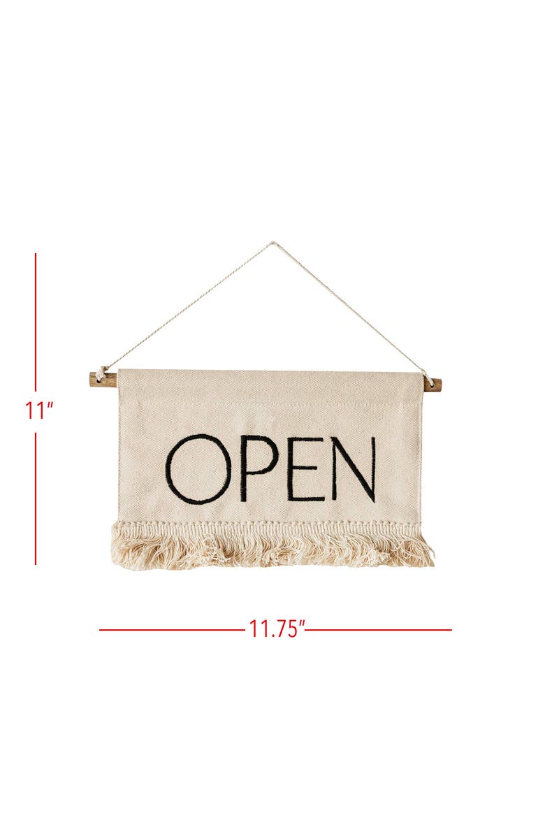 Tasseled Open or Closed Sign, Alternate, color, White
