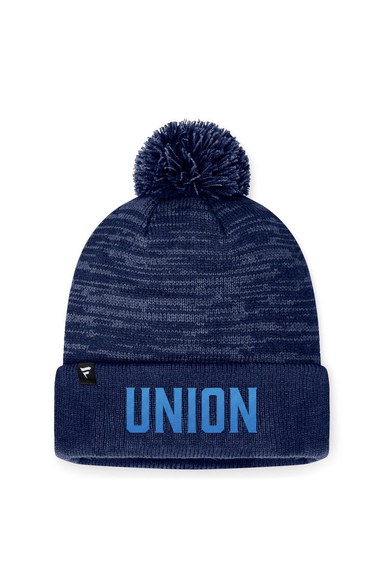 FANATICS Men's Fanatics Branded Heather Navy Philadelphia Union Low Key Cuffed Knit Hat with Pom, Alternate, color, 