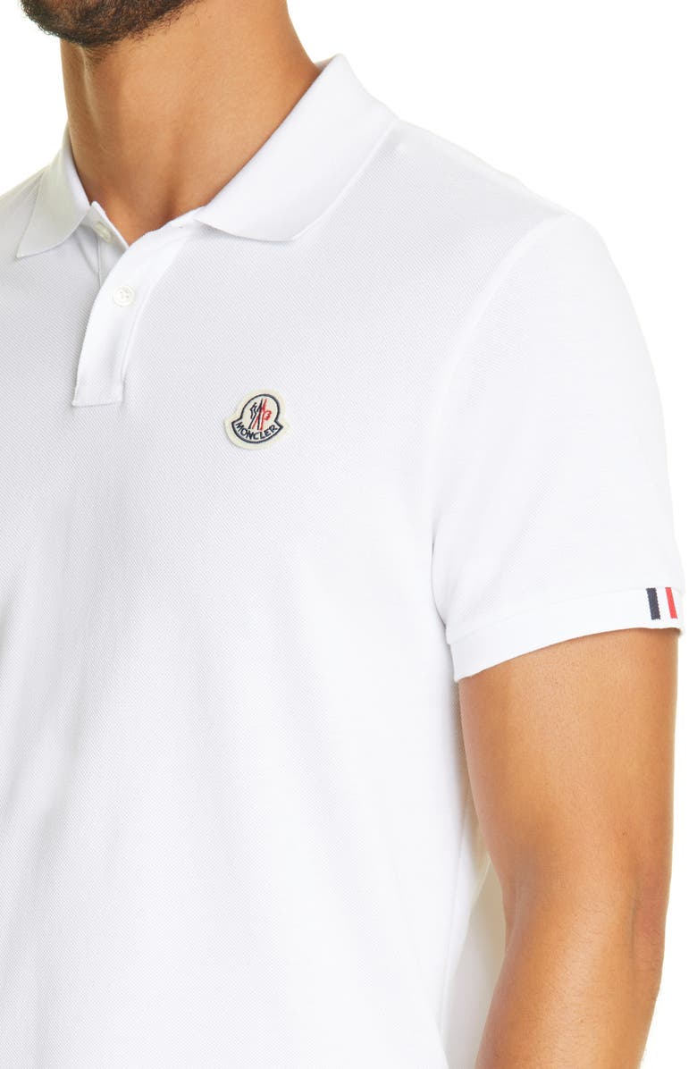 Moncler Flag Tipped Cotton Piqué Polo, Alternate, color, 