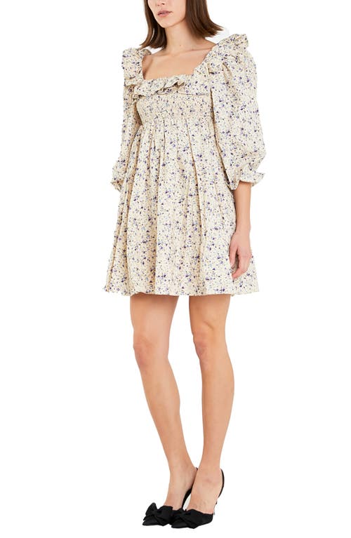 ENGLISH FACTORY ENGLISH FACTORY SQUARE NECK RUFFLE MINIDRESS