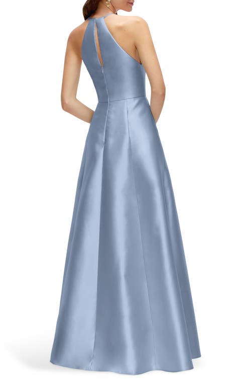 Alfred Sung A-line Satin Gown In Cloudy