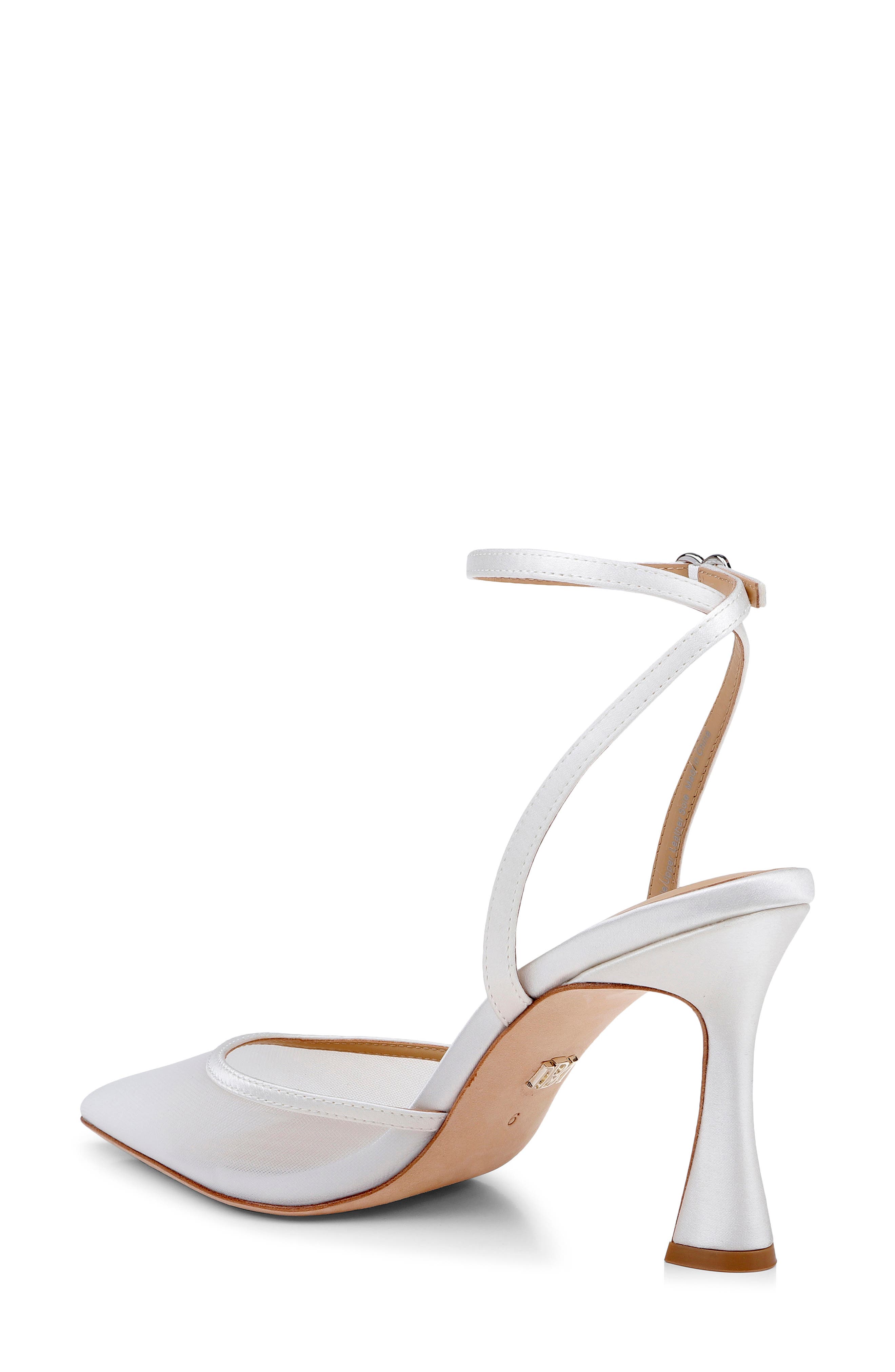 Yordan Ankle Strap Pump, Alternate, color, WHITE SATIN