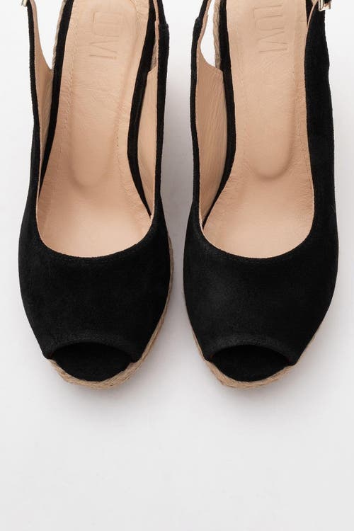 Forever & Always Shoes Ryan Suede Leather Espadrilles In Black Suede Leather