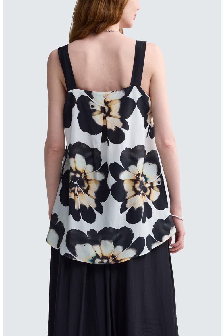 Valina Floral Print Square-Neck Top, Alternate, color, Beige