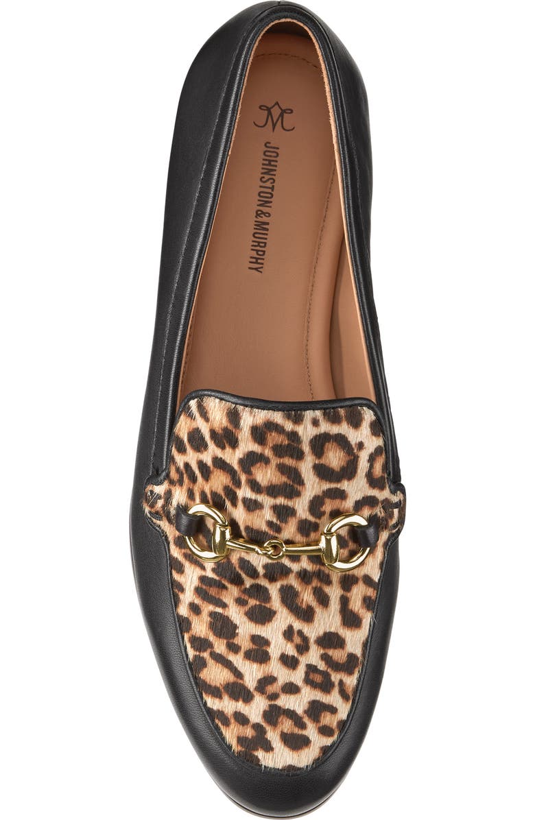 Johnston & Murphy Ali Genuine Calf Hair Bit Loafer, Alternate, color, Black Leopard
