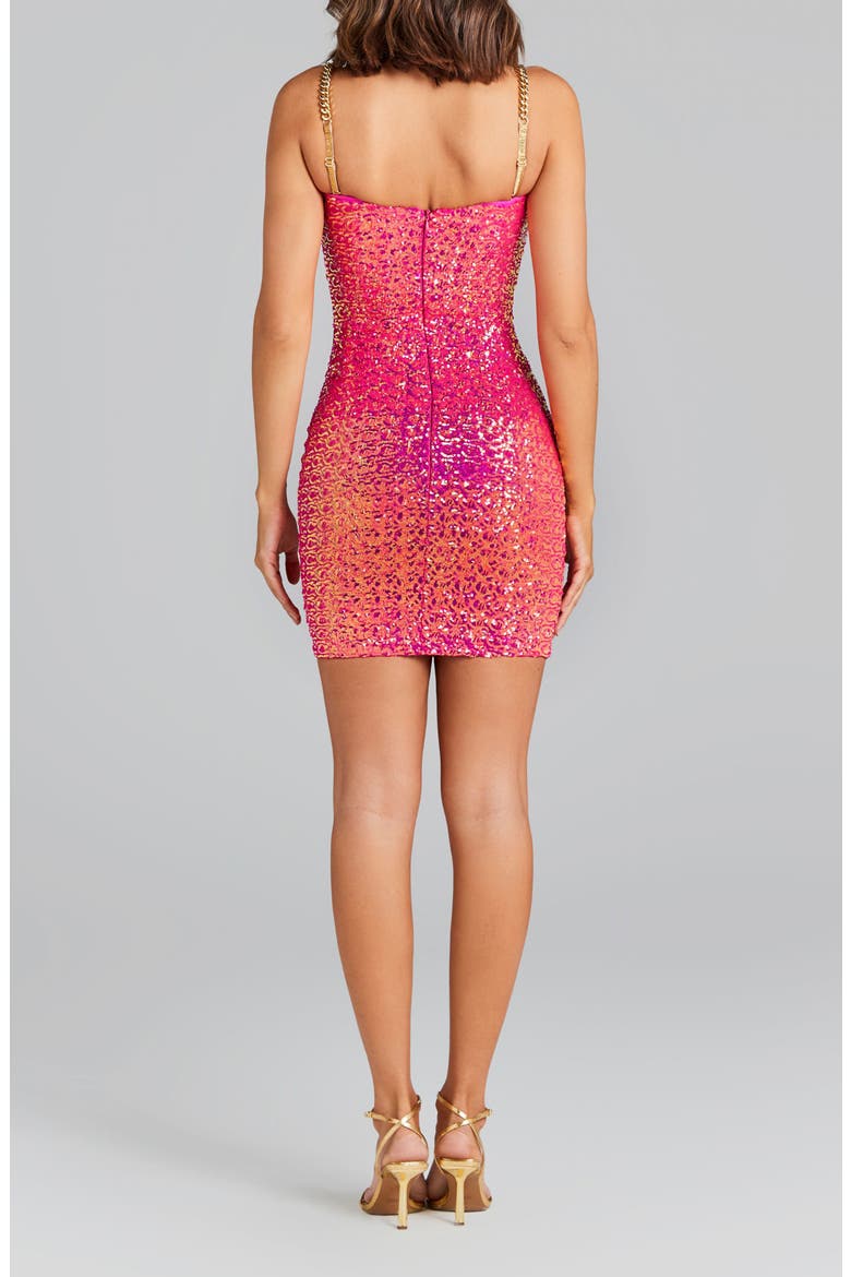 Lara Sequin Minidress, Alternate, color, BRIGHT PINK