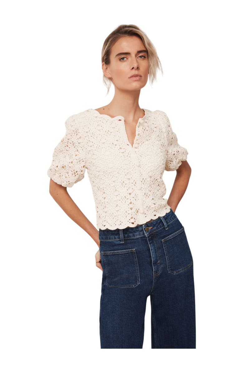 MINT VELVET Crochet Knit Top, Main, color,