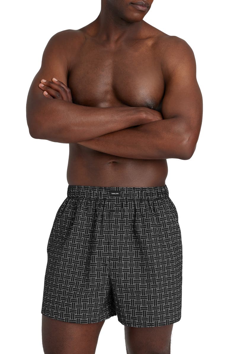 Tommy John Assorted 3-Pack Woven Cotton Boxers, Main, color, Stripe Red/ Black