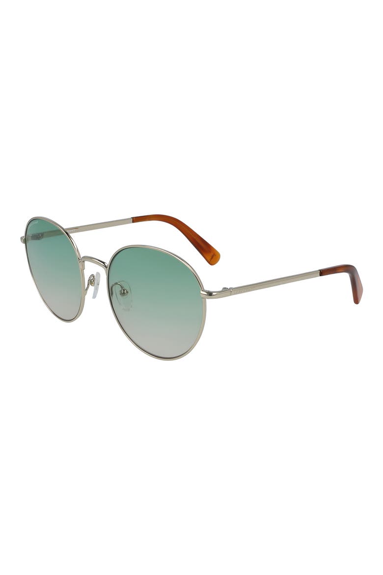 56mm Round Sunglasses, Alternate, color, GOLD/GREEN