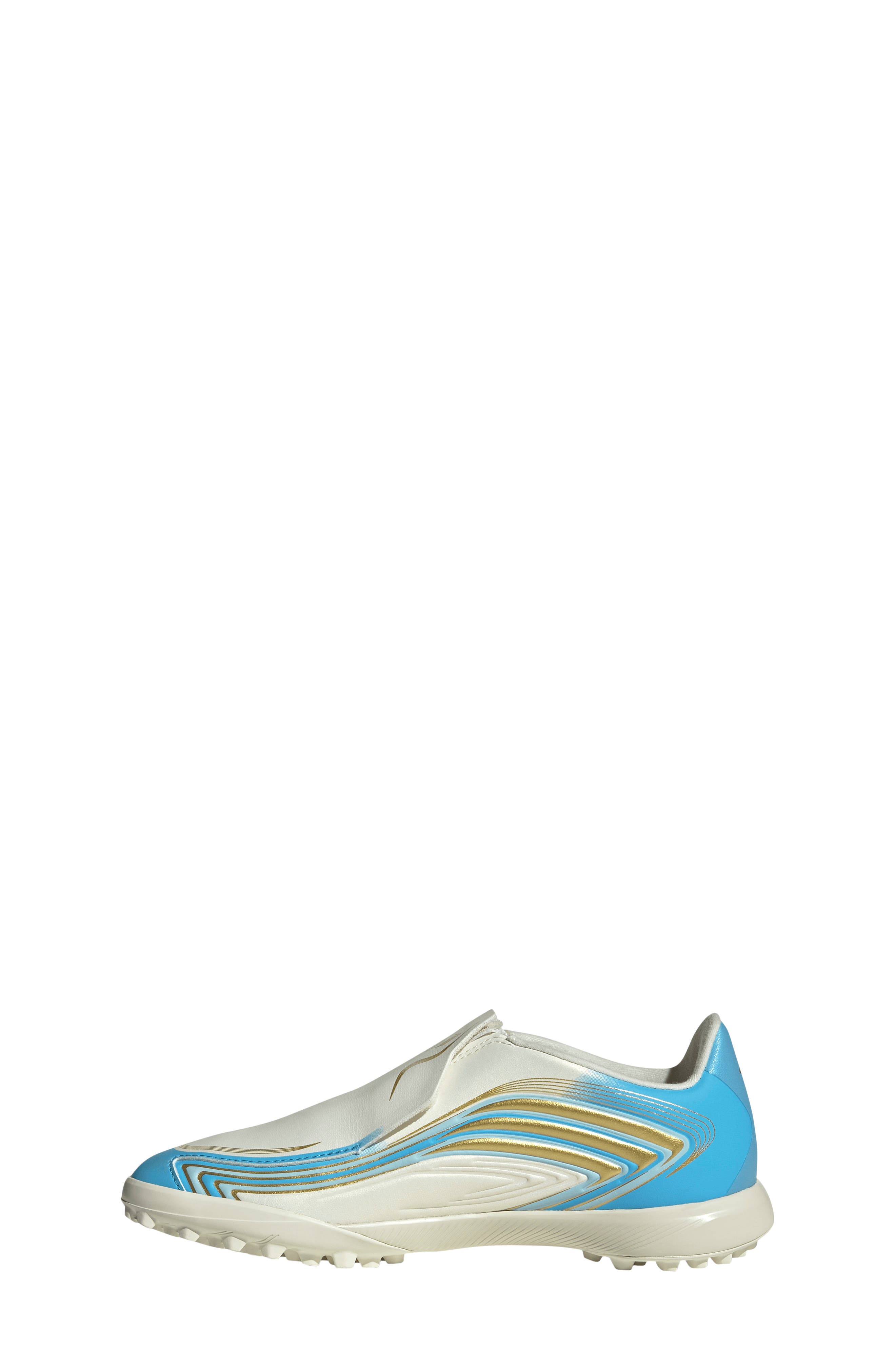 Kids' F50 Messi League LL Soccer Cleat, Alternate, color, IVORY/ BLUE / ICEY BLUE