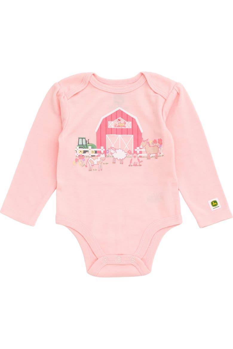 3 Piece Bodysuit Pants and Hat Set, Alternate, color, Patchwork Pink