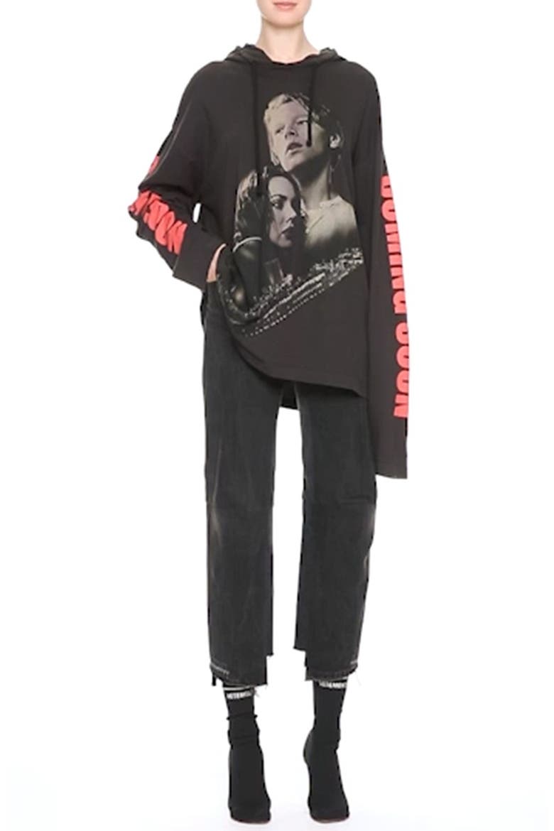 'Coming Soon' Graphic Print Hoodie, Alternate, color, BLACK