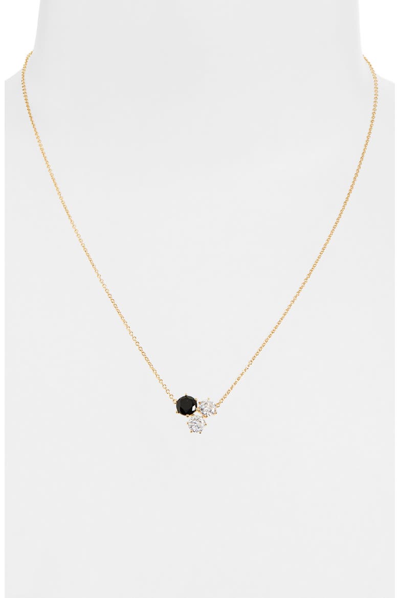 Natural Beauty Crystal Cluster Stud Earrings & Necklace Set, Alternate, color, GOLD/ BLACK
