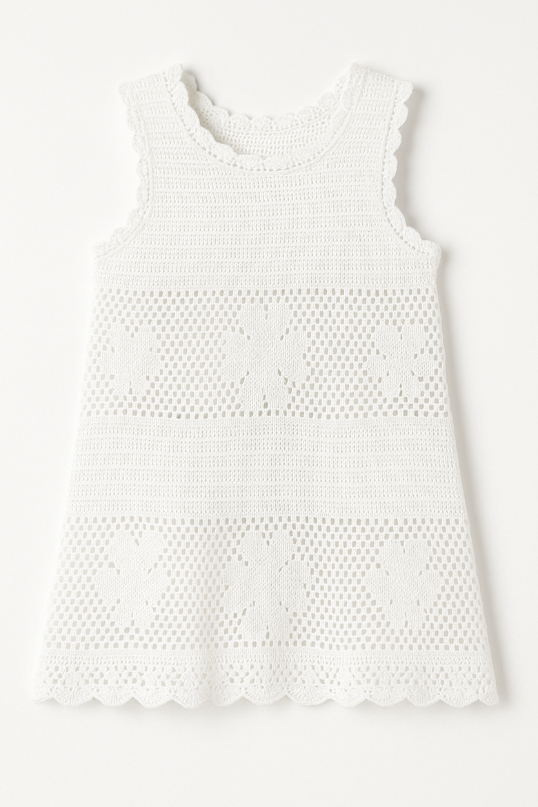 Floral Crochet Swim Coverup, Alternate, color, White
