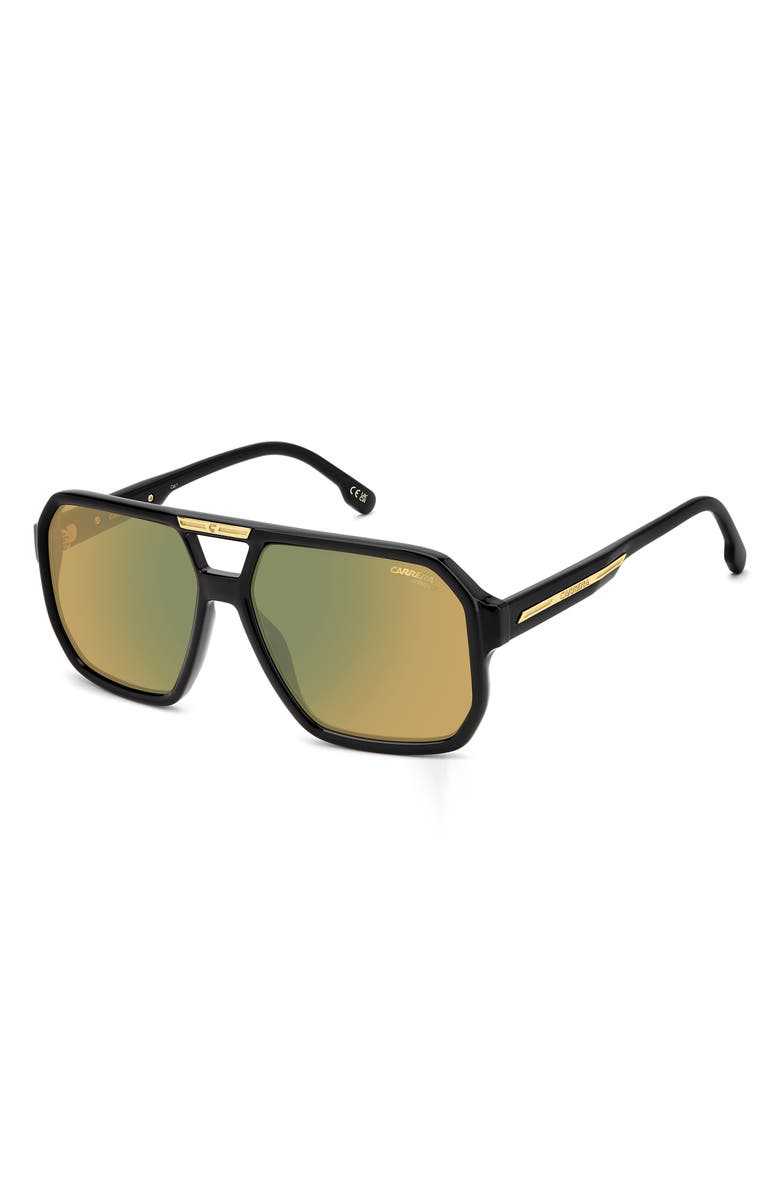 Carrera Eyewear Victory 60mm Square Sunglasses, Alternate, color, Black Yellow