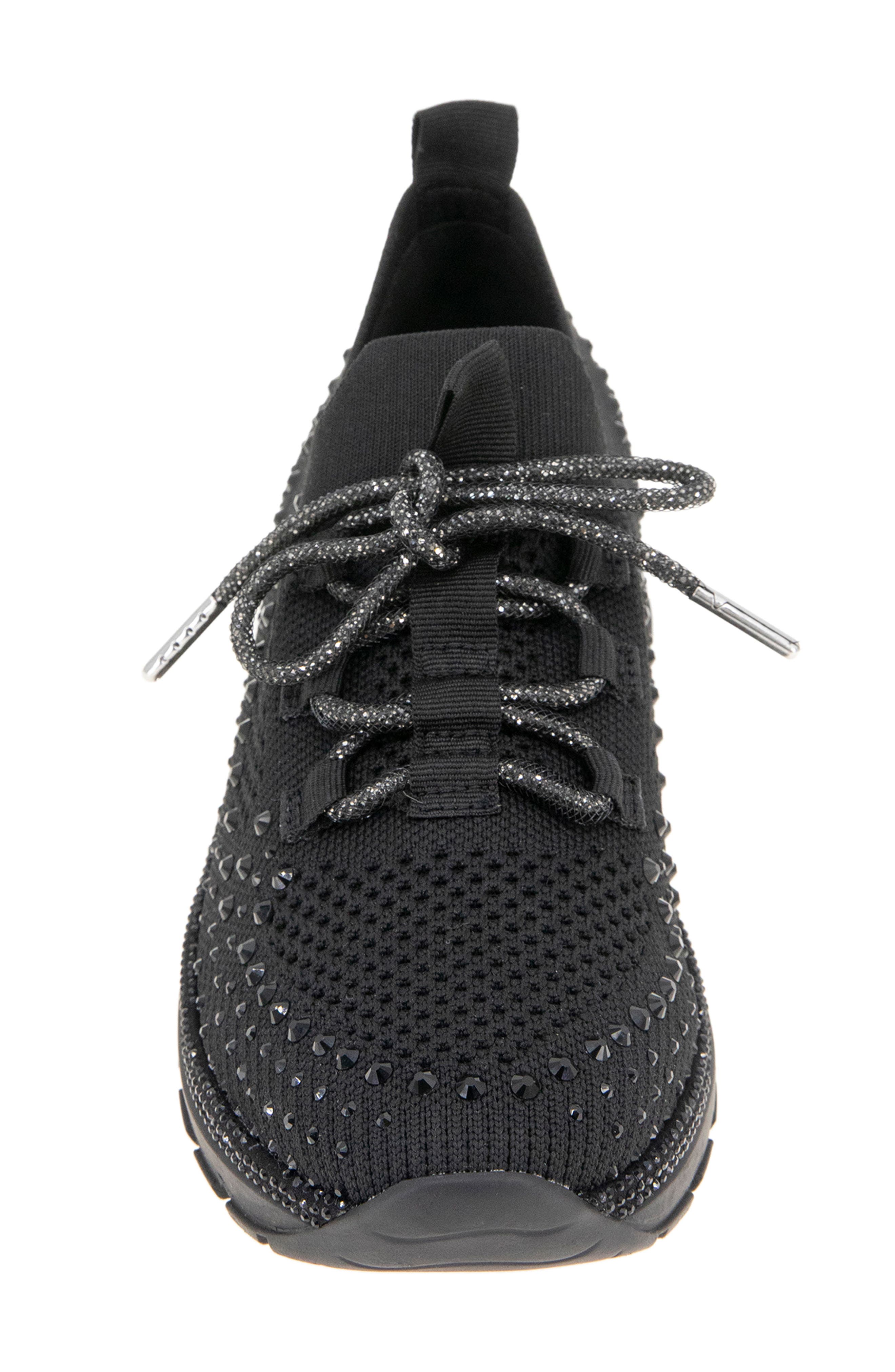 Reaction Kenneth Cole Kacey Rhinestone Knit Sneaker, Alternate, color, Black Knit