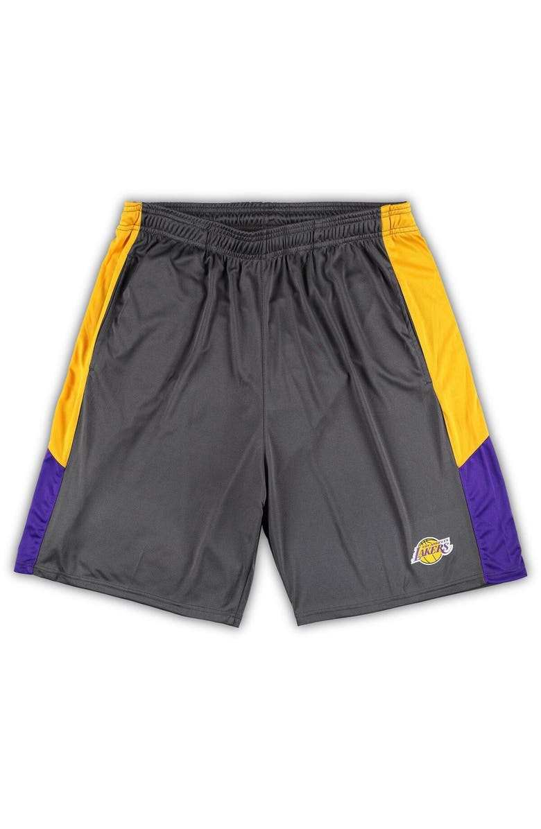 FANATICS Men's Fanatics Branded Gray Los Angeles Lakers Big & Tall Shorts, Main, color, Gray