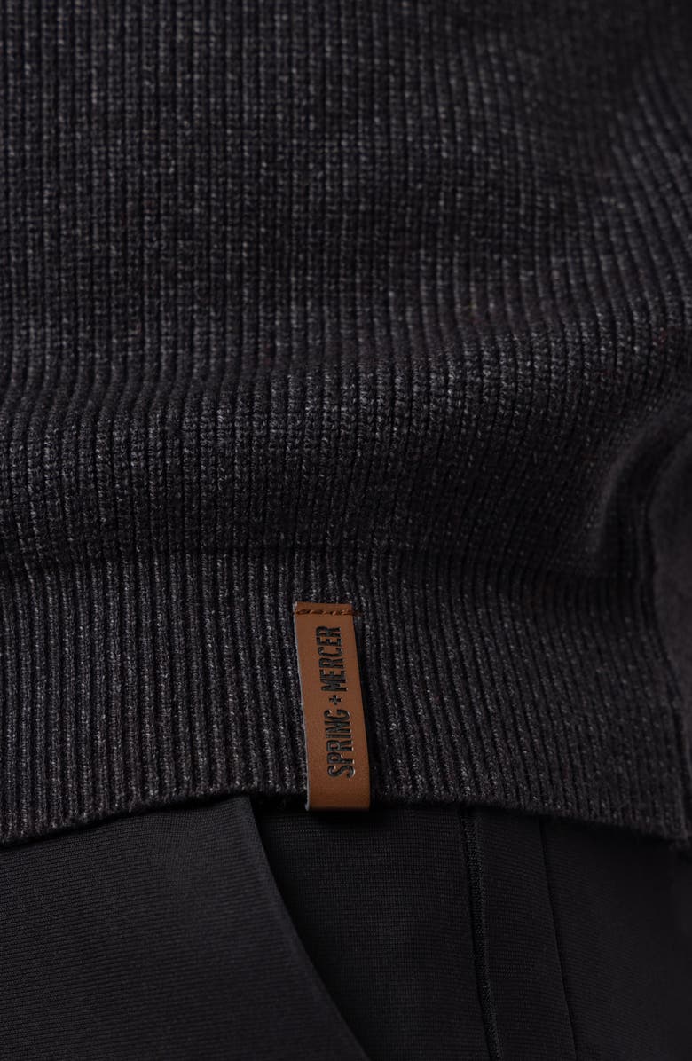 Spring + Mercer Ribbed Crewneck Sweater, Alternate, color, Heather Charcoal